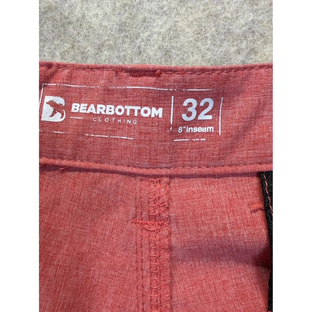 Bearbottom Stretch Swim Shorts Mens 32 Red‎ 8 Inch Inseam Casual Board Shorts